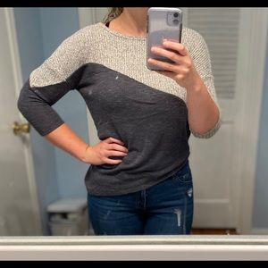 Asymmetrical grey top